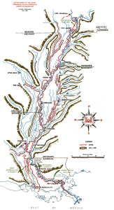 Mississippi River Levee Map, US Army Corps of Engineers, 1986