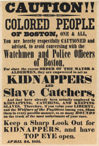 Slave Kidnap Poster 1851 Boston
