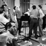 Elvis Presley recording with the Jordanaires. (Photo by Don Cravens/The LIFE Images Collection/Getty Images)