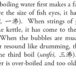 Picky but poetic: A snip of Lu Yu's instructions for preparing water for tea.