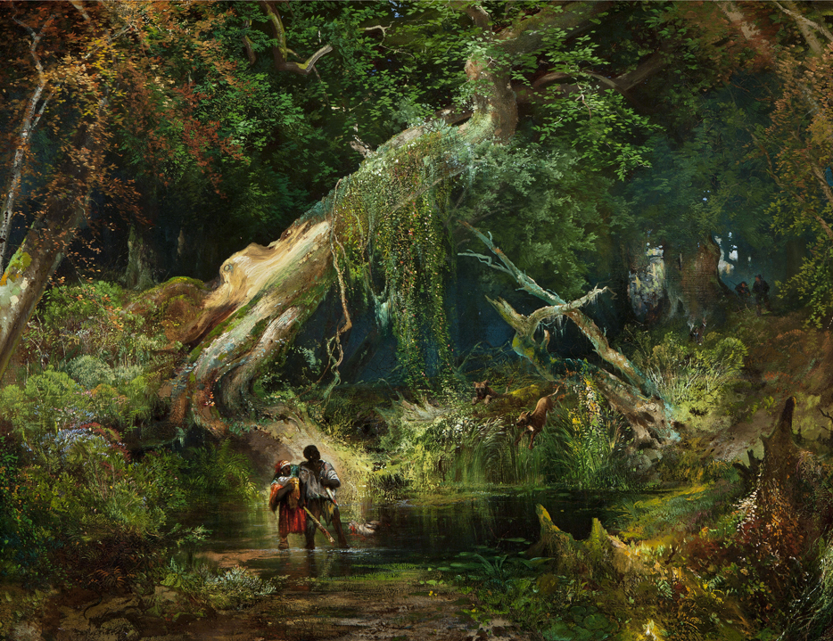 Thomas Moran, Slave Hunt in the Great Dismal Swamp, 1862